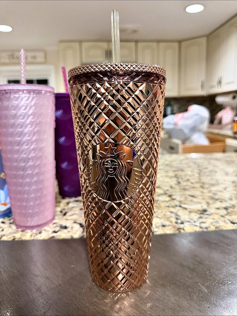 Starbucks Rose Gold Studded Cold Cup Tumbler 24oz